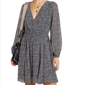 Anthropologie Maeve Carolyn Mini Dress Leopard print Black White Size M NEW NWT